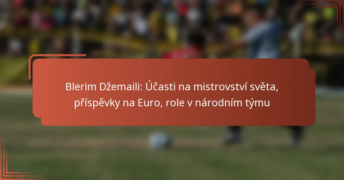 Blerim Džemaili: Účasti na mistrovství světa, příspěvky na Euro, role v národním týmu
