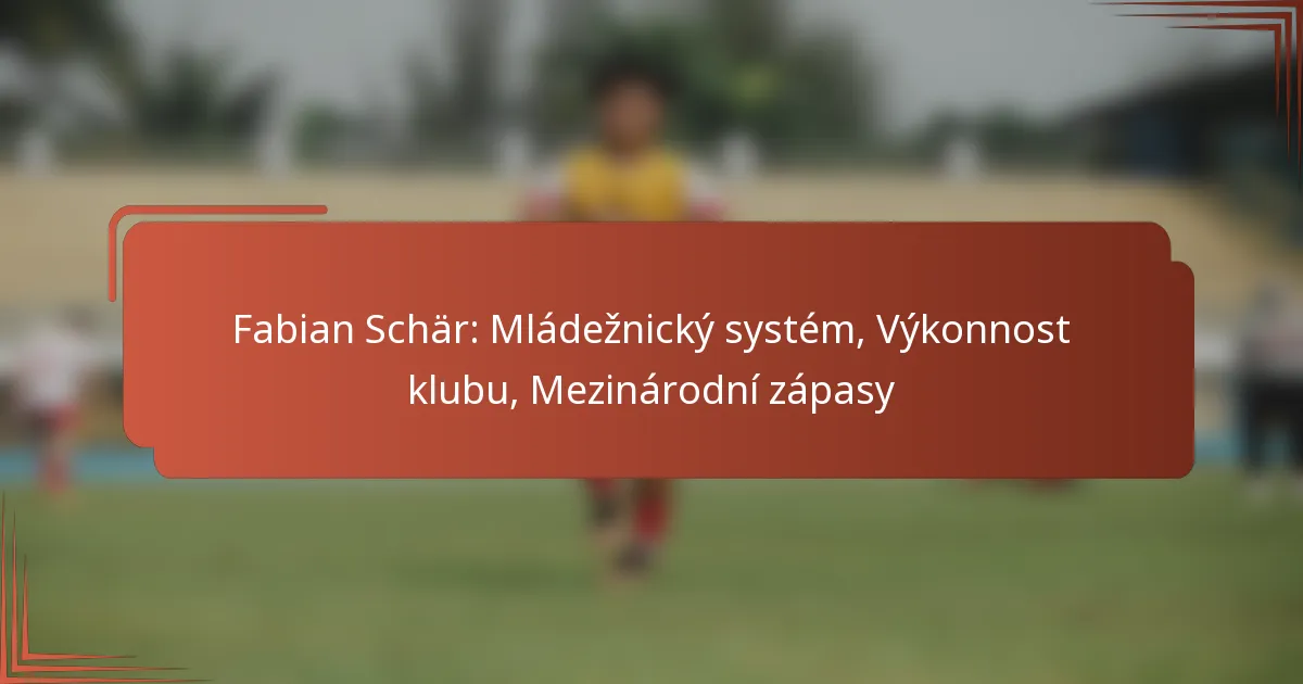 Fabian Schär: Mládežnický systém, Výkonnost klubu, Mezinárodní zápasy