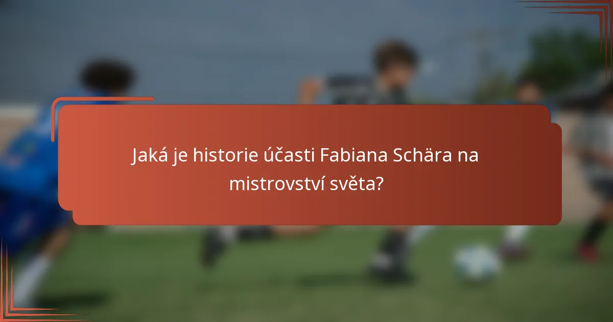 Jaká je historie účasti Fabiana Schära na mistrovství světa?