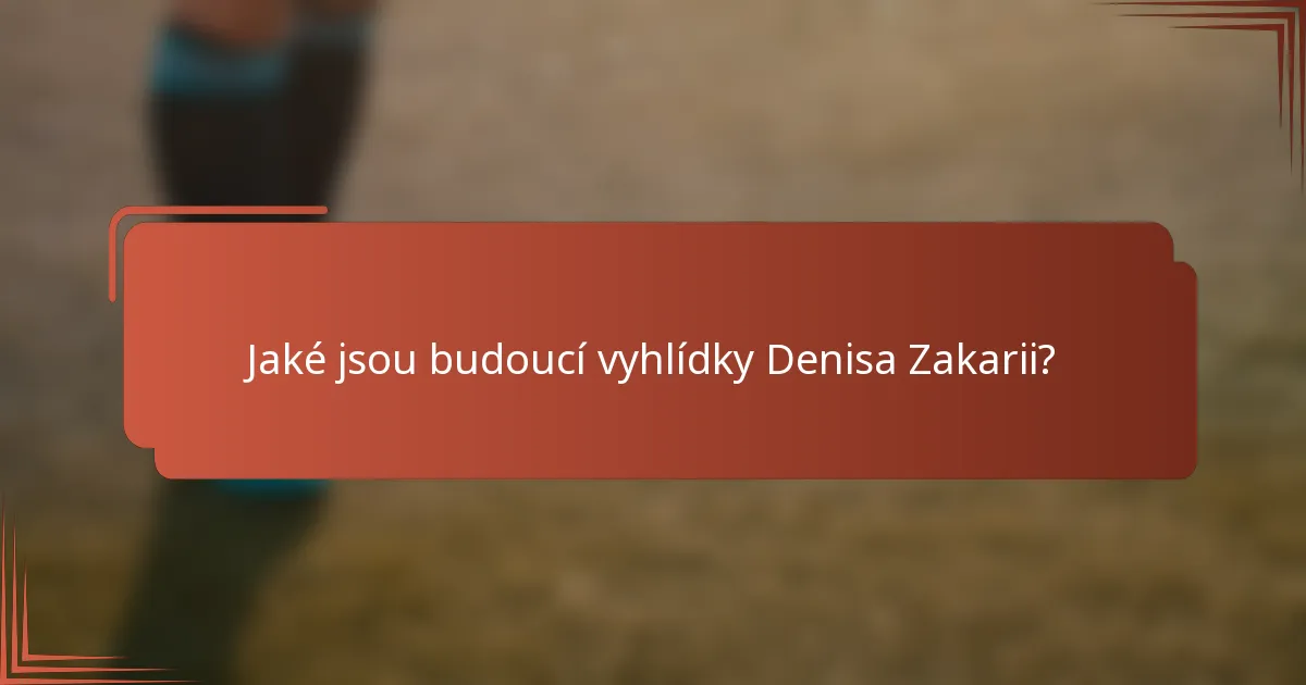 Jaké jsou budoucí vyhlídky Denisa Zakarii?