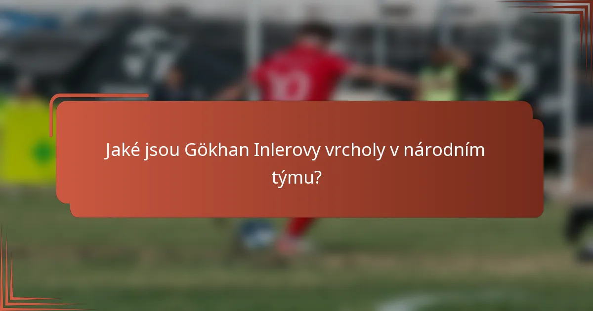 Jaké jsou Gökhan Inlerovy vrcholy v národním týmu?