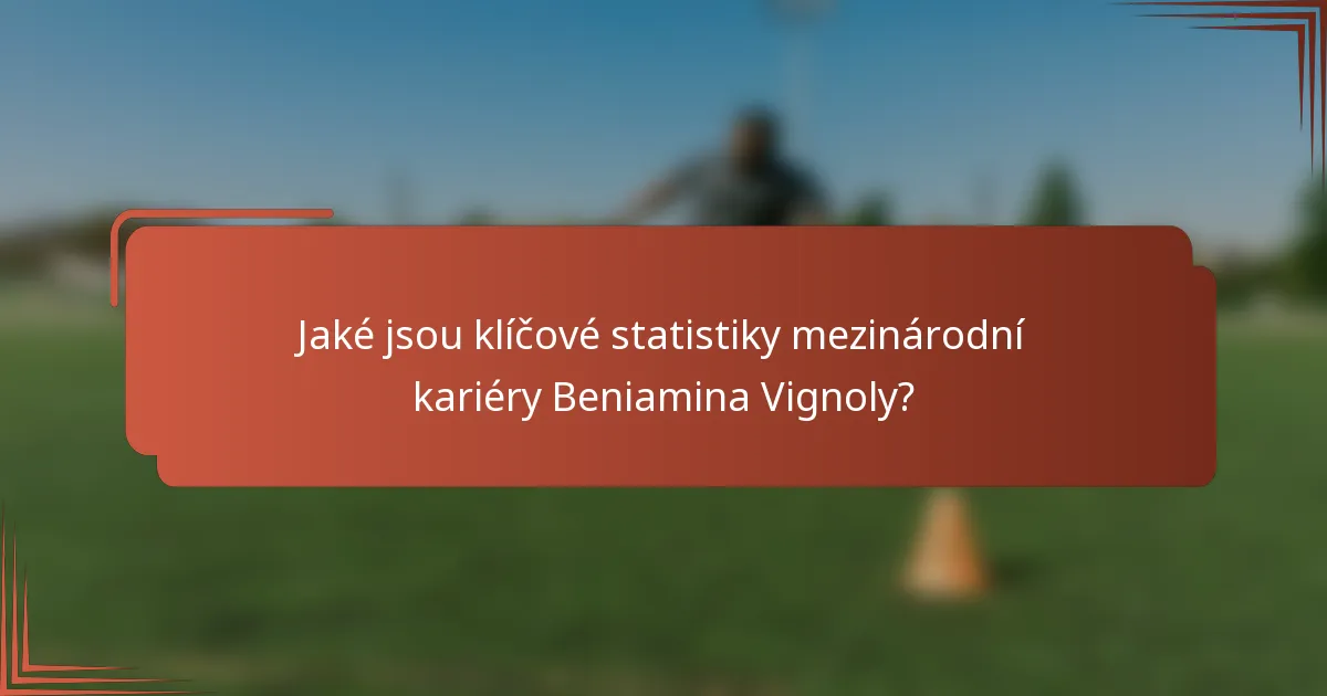 Jaké jsou klíčové statistiky mezinárodní kariéry Beniamina Vignoly?