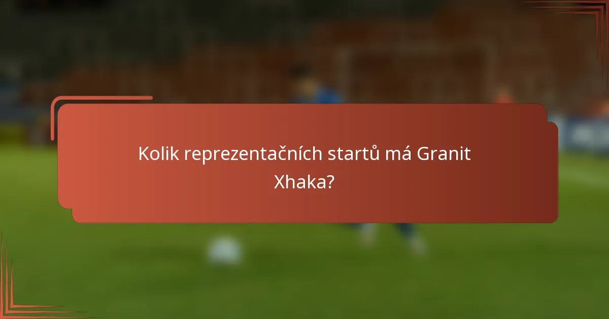 Kolik reprezentačních startů má Granit Xhaka?